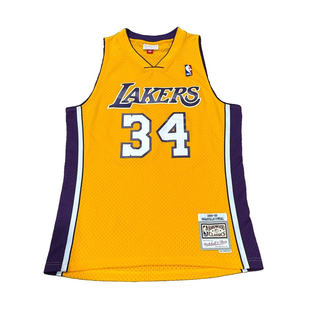 1999-00 LA Lakers Shaquille O'Neal #34 NBA Hardwood Classics Jersey Sz Medium